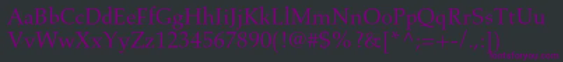 Czcionka AldusltstdRoman – fioletowe czcionki na czarnym tle