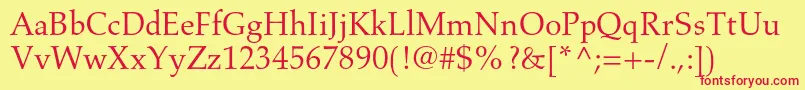 AldusltstdRoman Font – Red Fonts on Yellow Background