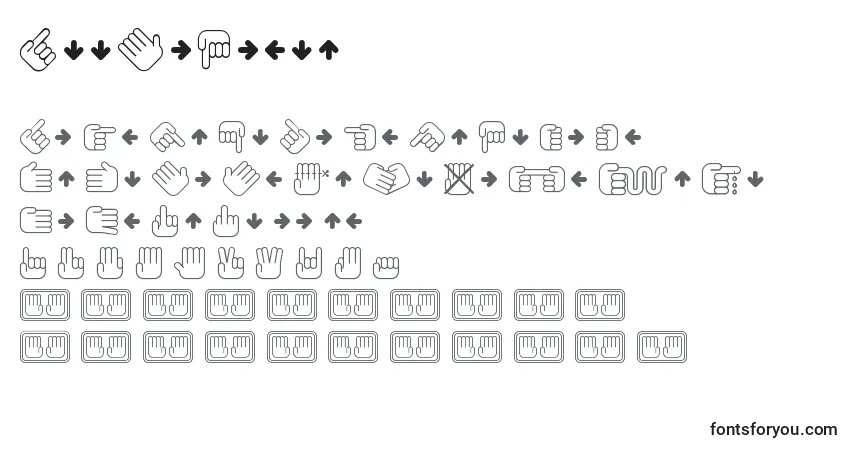 Schriftart AllMyHands – Alphabet, Zahlen, spezielle Symbole