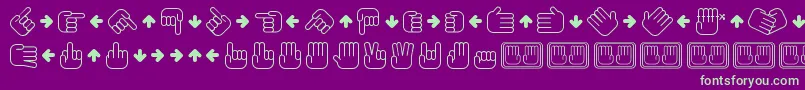 AllMyHands Font – Green Fonts on Purple Background