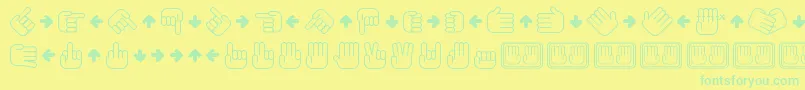 AllMyHands Font – Green Fonts on Yellow Background