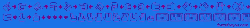 AllMyHands Font – Purple Fonts on Blue Background