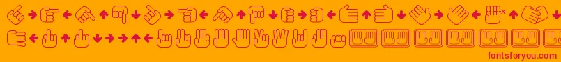 AllMyHands Font – Red Fonts on Orange Background