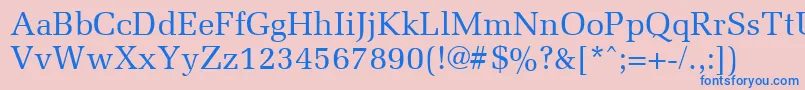 フォントMemoirRegular – ピンクの背景に青い文字