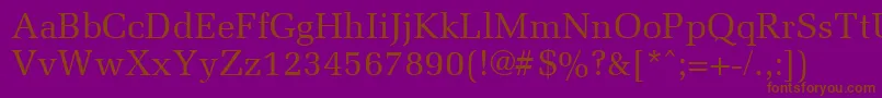 MemoirRegular Font – Brown Fonts on Purple Background