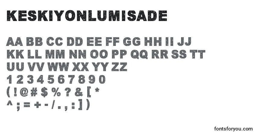 A fonte KeskiyonLumisade – alfabeto, números, caracteres especiais