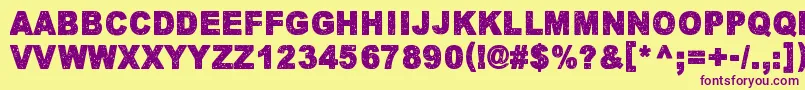 KeskiyonLumisade Font – Purple Fonts on Yellow Background