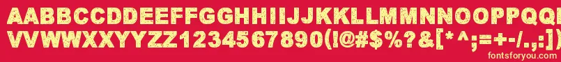 KeskiyonLumisade Font – Yellow Fonts on Red Background