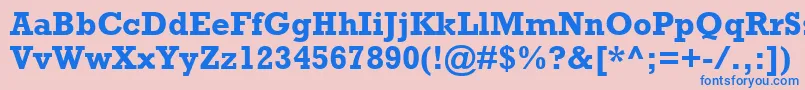 RockwellMtBold Font – Blue Fonts on Pink Background