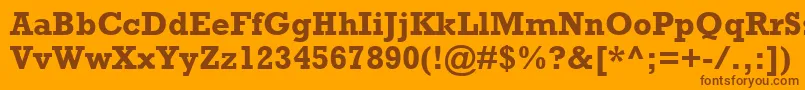 RockwellMtBold Font – Brown Fonts on Orange Background