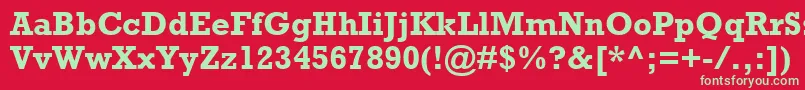 RockwellMtBold Font – Green Fonts on Red Background