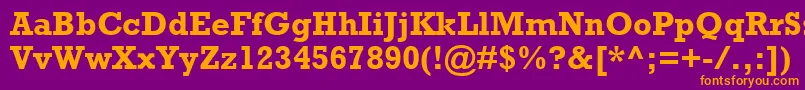 RockwellMtBold Font – Orange Fonts on Purple Background