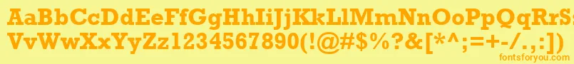 RockwellMtBold Font – Orange Fonts on Yellow Background