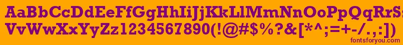 RockwellMtBold Font – Purple Fonts on Orange Background