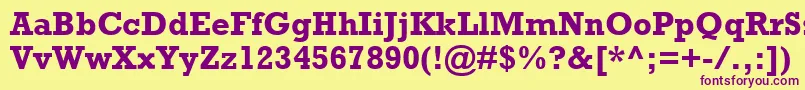 RockwellMtBold Font – Purple Fonts on Yellow Background