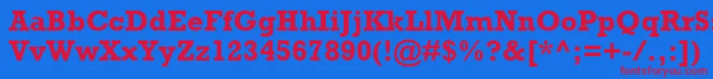 RockwellMtBold-fontti – punaiset fontit sinisellä taustalla