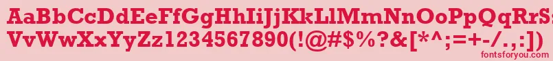 RockwellMtBold-Schriftart – Rote Schriften auf rosa Hintergrund