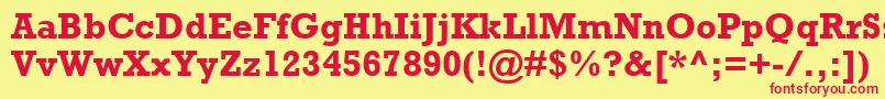 RockwellMtBold Font – Red Fonts on Yellow Background