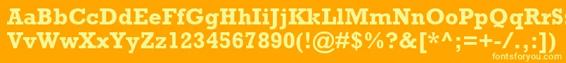 RockwellMtBold Font – Yellow Fonts on Orange Background