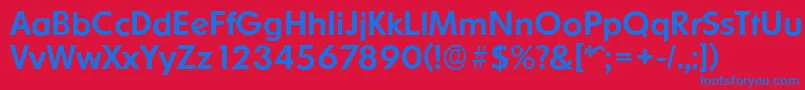 OrnitonsserialMediumRegular-Schriftart – Blaue Schriften auf rotem Hintergrund