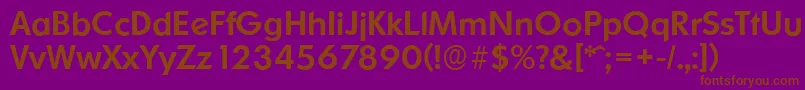 OrnitonsserialMediumRegular-Schriftart – Braune Schriften auf violettem Hintergrund