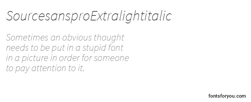 Review of the SourcesansproExtralightitalic Font