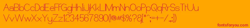 Castor-Schriftart – Rote Schriften auf orangefarbenem Hintergrund
