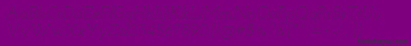 Josefinslab Thinitalic-fontti – mustat fontit violetilla taustalla