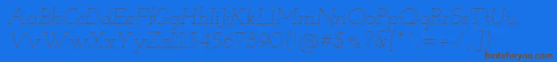 Josefinslab Thinitalic Font – Brown Fonts on Blue Background