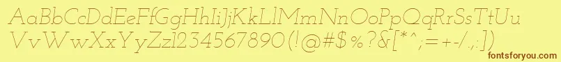 Josefinslab Thinitalic Font – Brown Fonts on Yellow Background