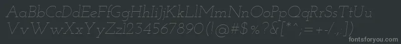 Шрифт Josefinslab Thinitalic – серые шрифты на чёрном фоне