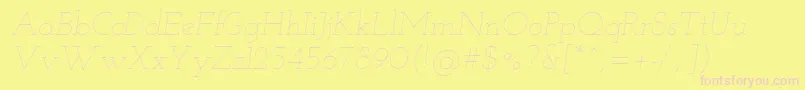 Josefinslab Thinitalic-Schriftart – Rosa Schriften auf gelbem Hintergrund