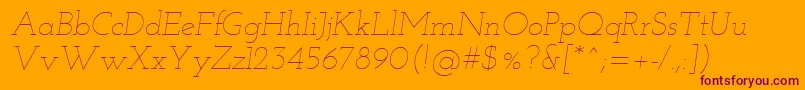 More about Josefinslab Thinitalic Font Josefinslab Thinitalic Font – Purple Fonts on Orange Background