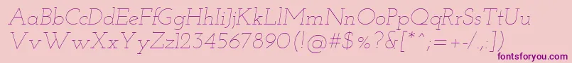 Josefinslab Thinitalic Font – Purple Fonts on Pink Background