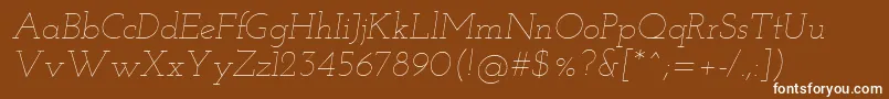 Josefinslab Thinitalic Font – White Fonts on Brown Background