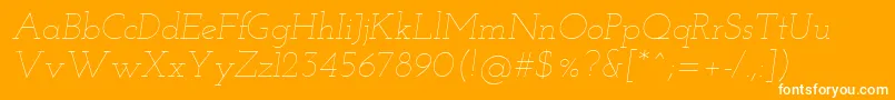 Josefinslab Thinitalic Font – White Fonts on Orange Background