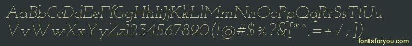 Fonte Josefinslab Thinitalic – fontes amarelas em um fundo preto