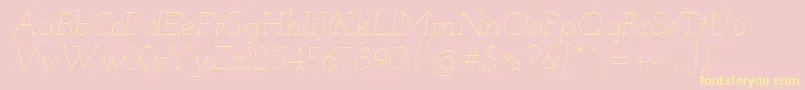 Josefinslab Thinitalic Font – Yellow Fonts on Pink Background