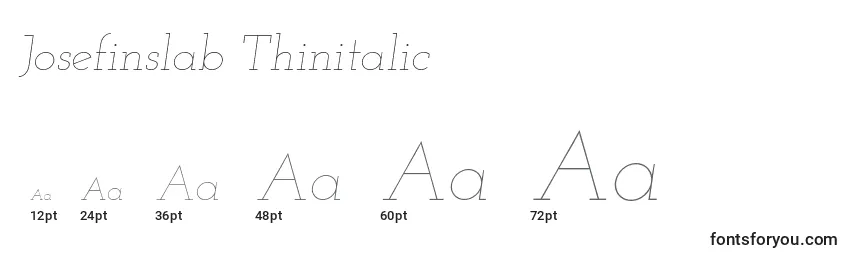 Josefinslab Thinitalic Font Sizes