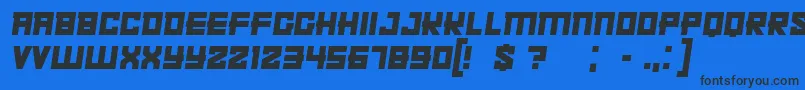 KachushaItalic Font – Black Fonts on Blue Background