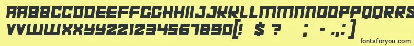 KachushaItalic Font – Black Fonts on Yellow Background