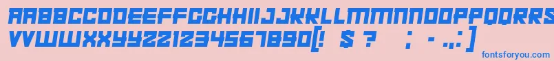 KachushaItalic Font – Blue Fonts on Pink Background