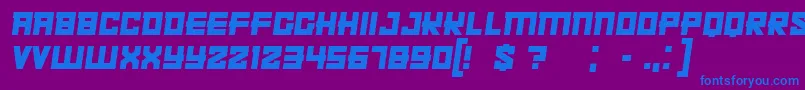 KachushaItalic Font – Blue Fonts on Purple Background