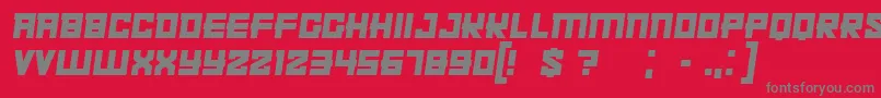 KachushaItalic Font – Gray Fonts on Red Background