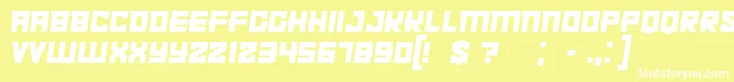 KachushaItalic Font – White Fonts on Yellow Background