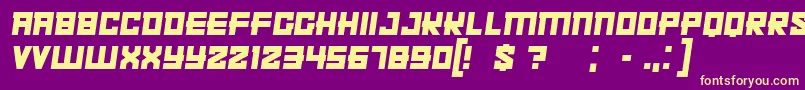 KachushaItalic Font – Yellow Fonts on Purple Background