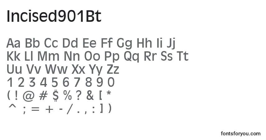 Шрифт Incised901Bt – алфавит, цифры, специальные символы