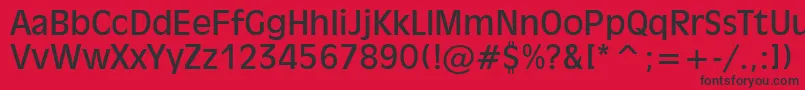 フォントIncised901Bt – 赤い背景に黒い文字