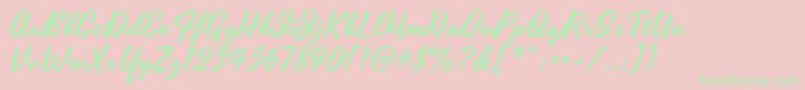 YesteryearRegular Font – Green Fonts on Pink Background