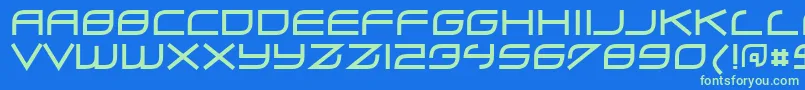 Zero ffy Font – Green Fonts on Blue Background